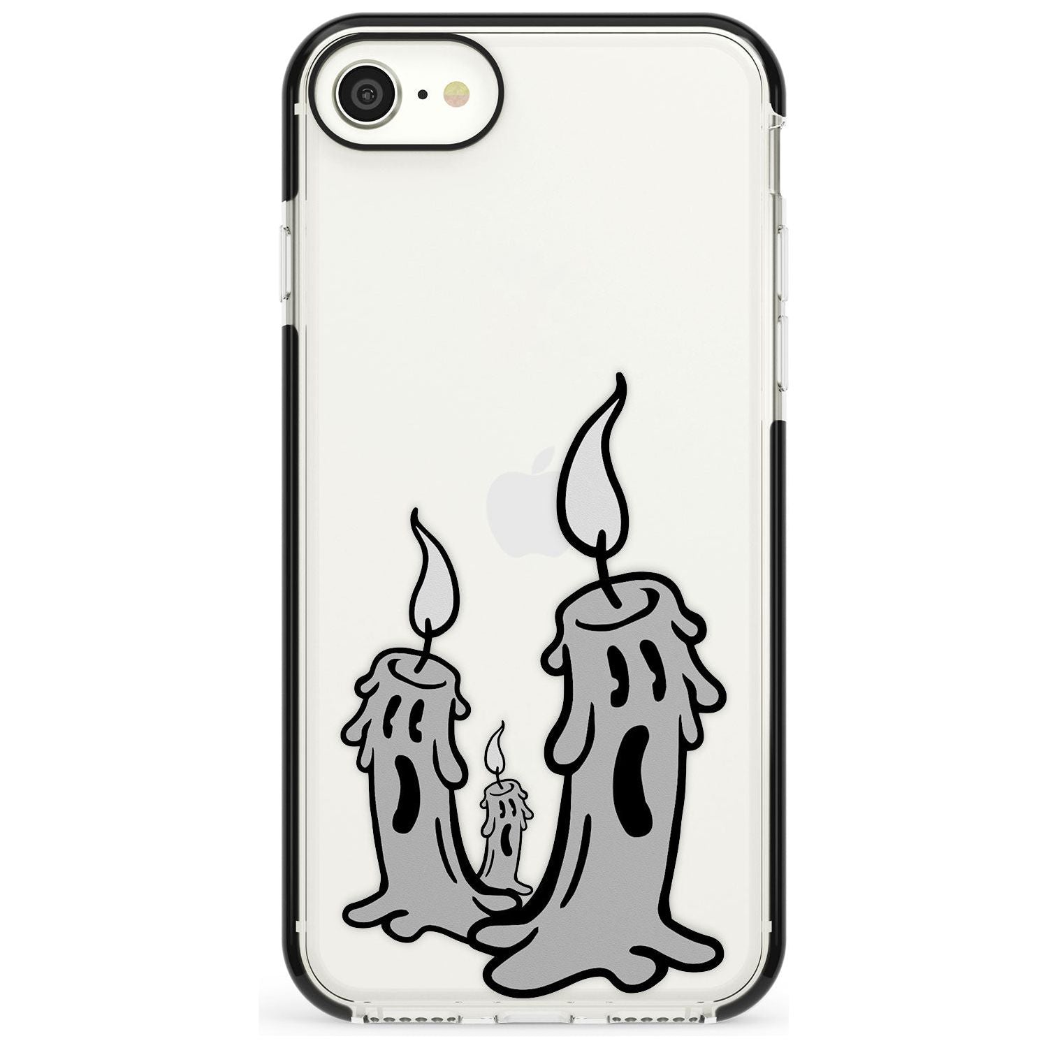 Candle Lit Black Impact Phone Case for iPhone SE 8 7 Plus