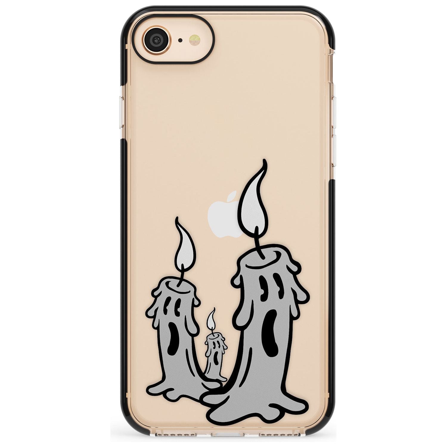 Candle Lit Black Impact Phone Case for iPhone SE 8 7 Plus