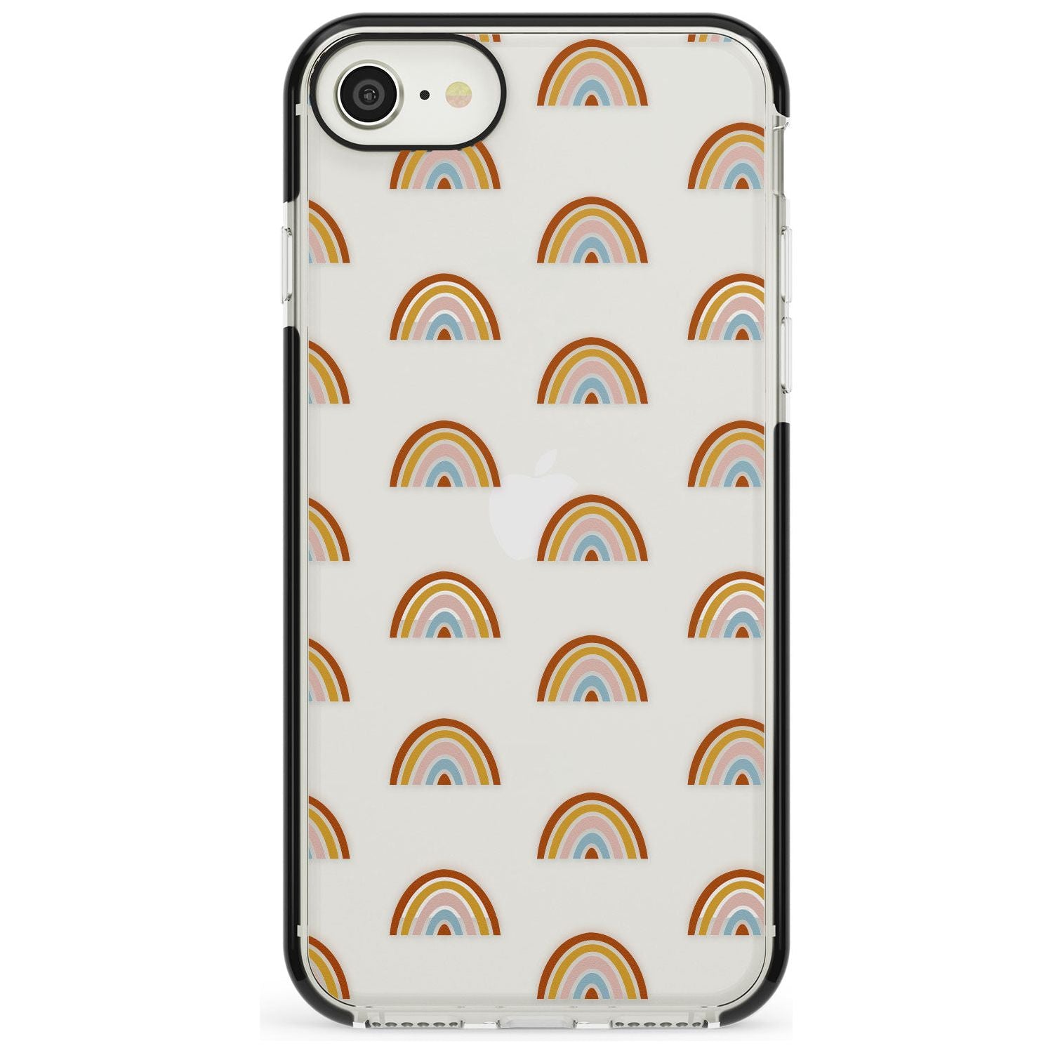 Cute Scandinavian Rainbows Black Impact Phone Case for iPhone SE 8 7 Plus