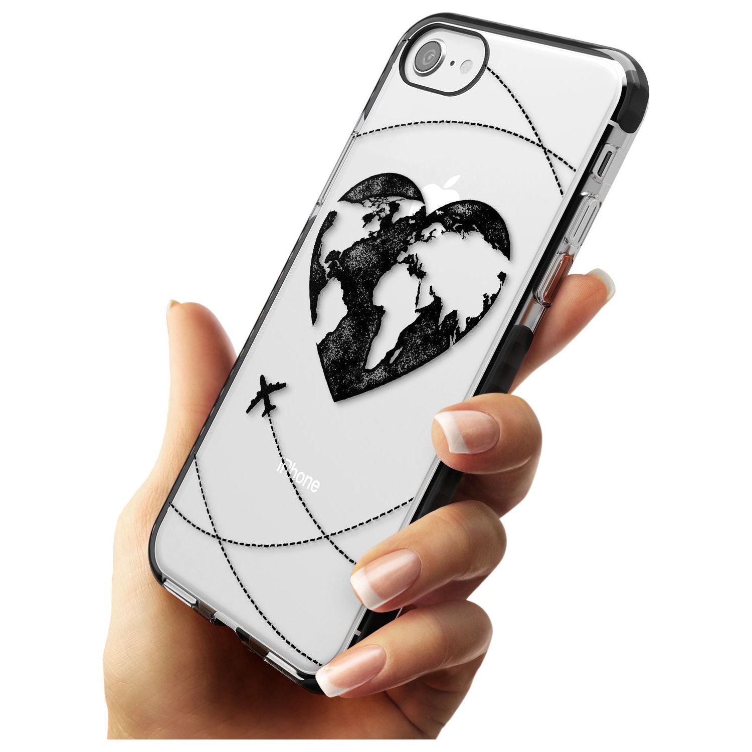 Globe Heart iPhone Case Phone Case - Case Warehouse