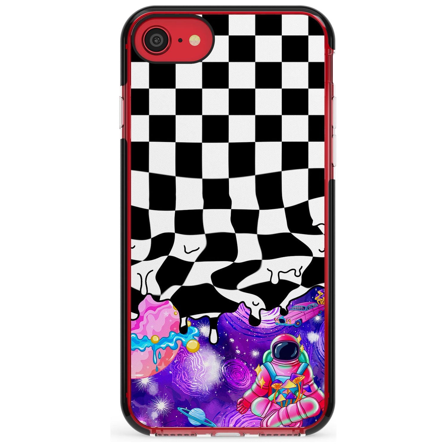 Washed Out Black Impact Phone Case for iPhone SE 8 7 Plus