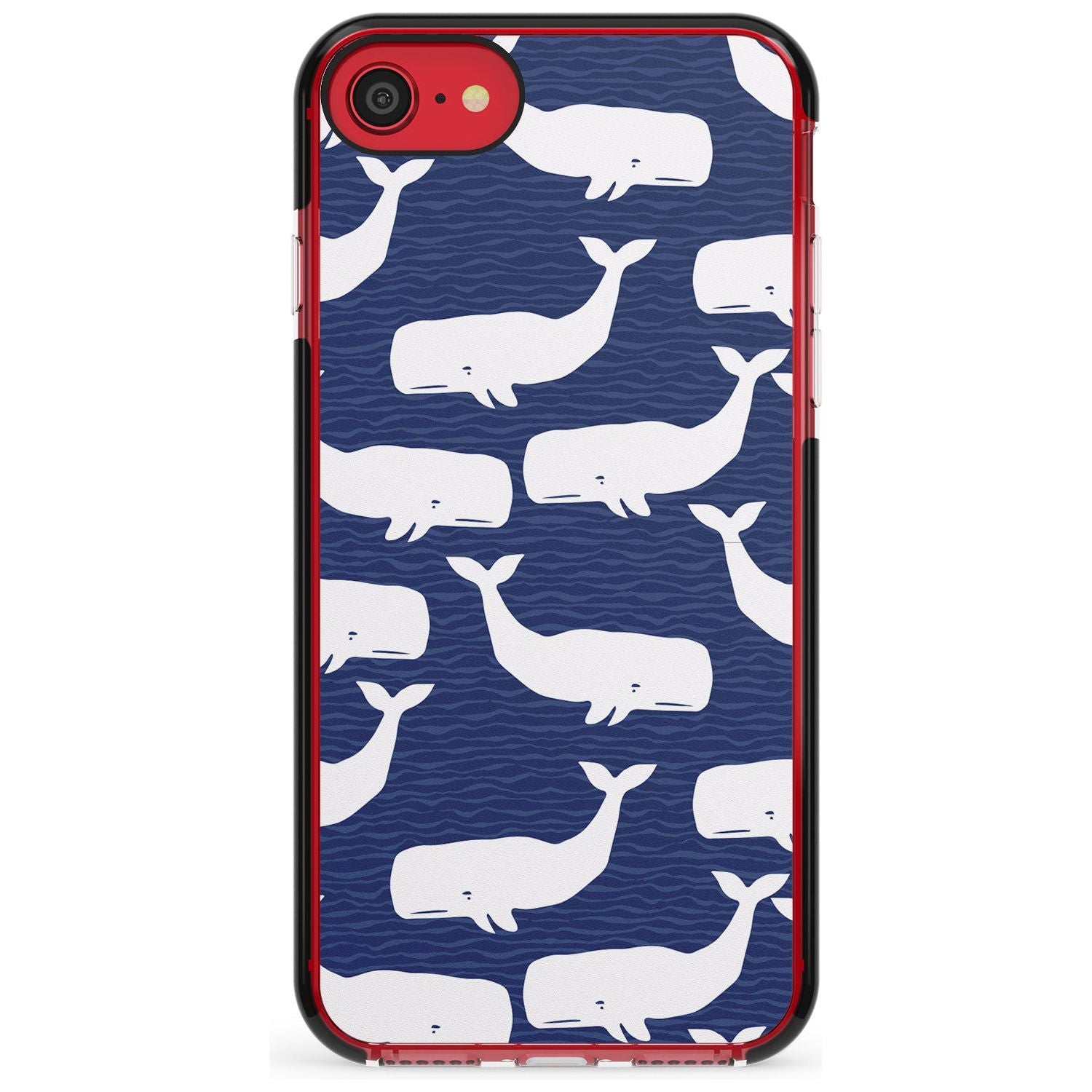 Cute Whales Pink Fade Impact Phone Case for iPhone SE 8 7 Plus