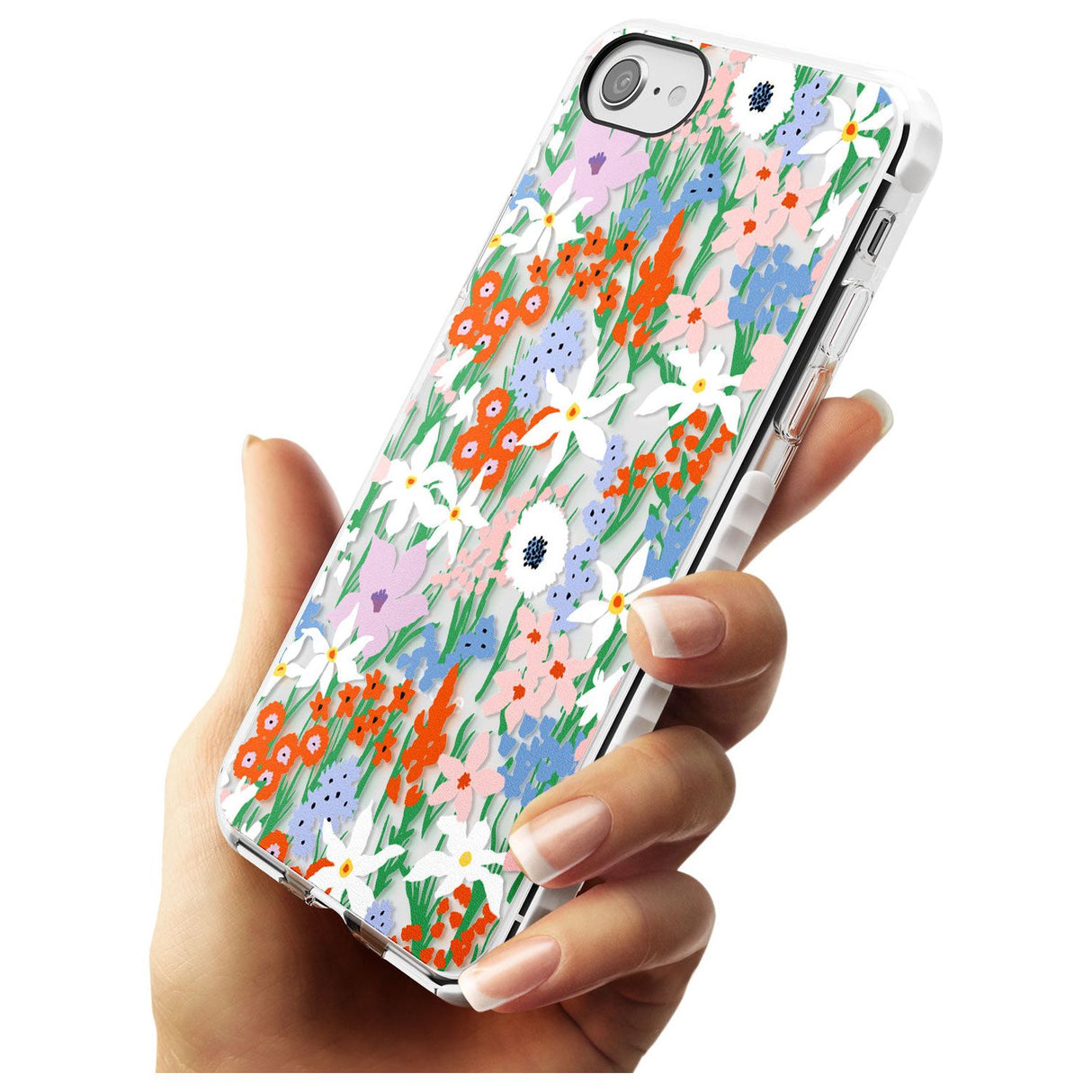 Springtime Meadow: Transparent Slim TPU Phone Case for iPhone SE 8 7 Plus
