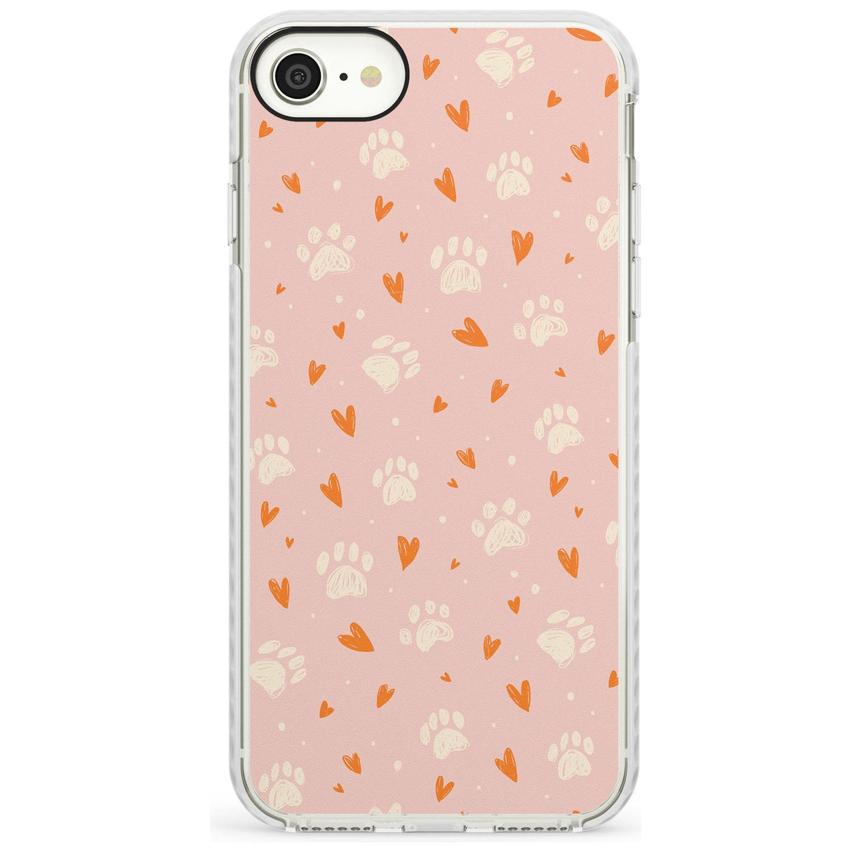 Paws & Hearts Pattern Slim TPU Phone Case for iPhone SE 8 7 Plus