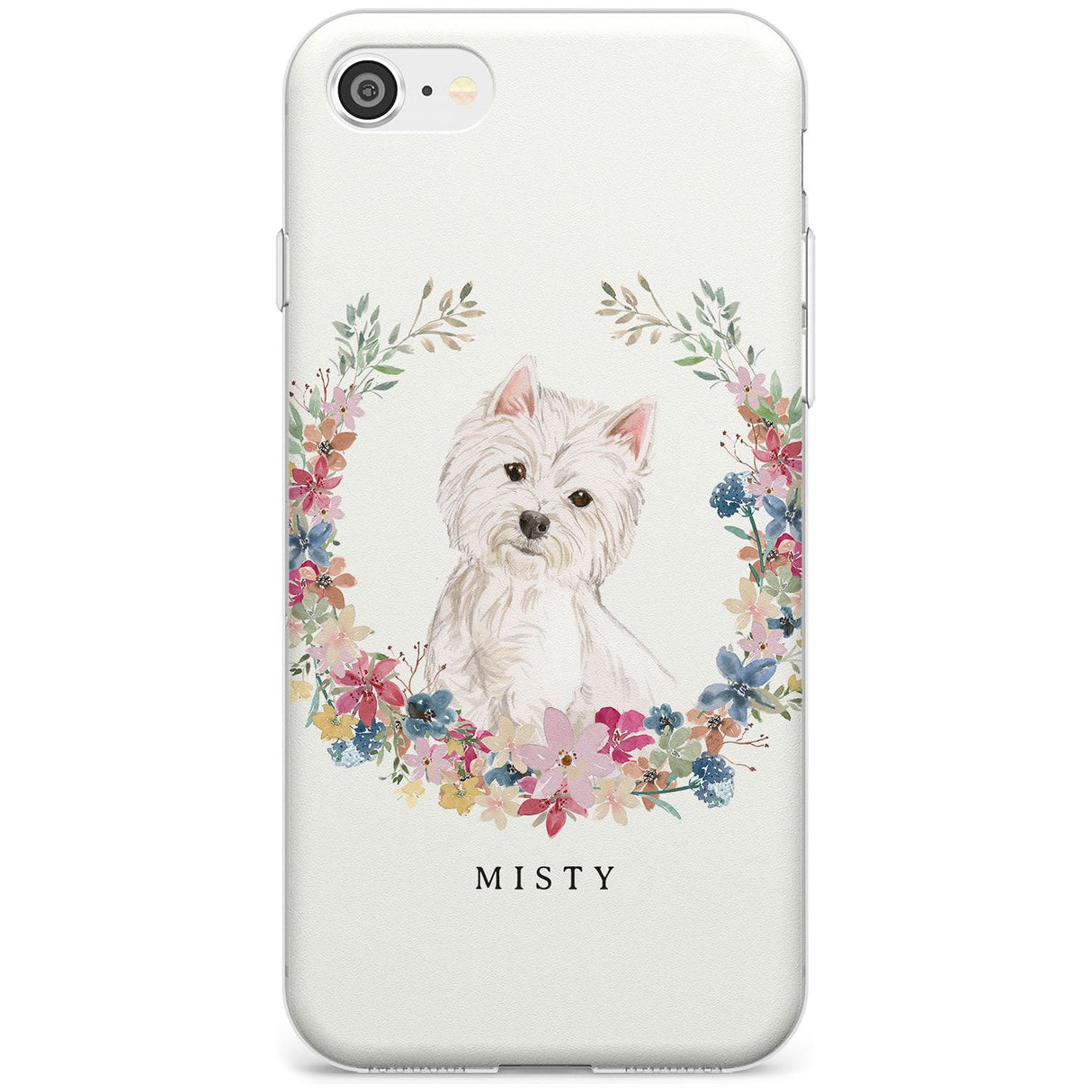 Westie Watercolour Dog Portrait Slim TPU Phone Case for iPhone SE 8 7 Plus