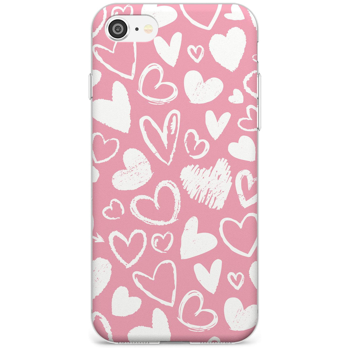 Chalk Hearts Slim TPU Phone Case for iPhone SE 8 7 Plus