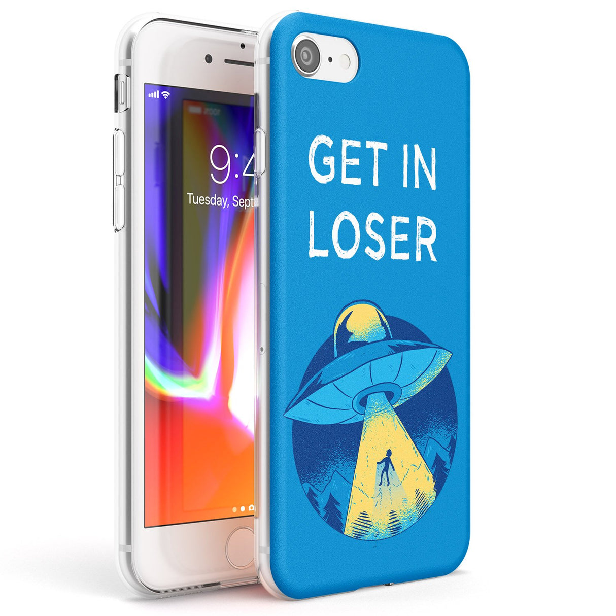 Get in Loser UFO Phone Case iPhone 7/8 / Clear Case,iPhone SE / Clear Case Blanc Space