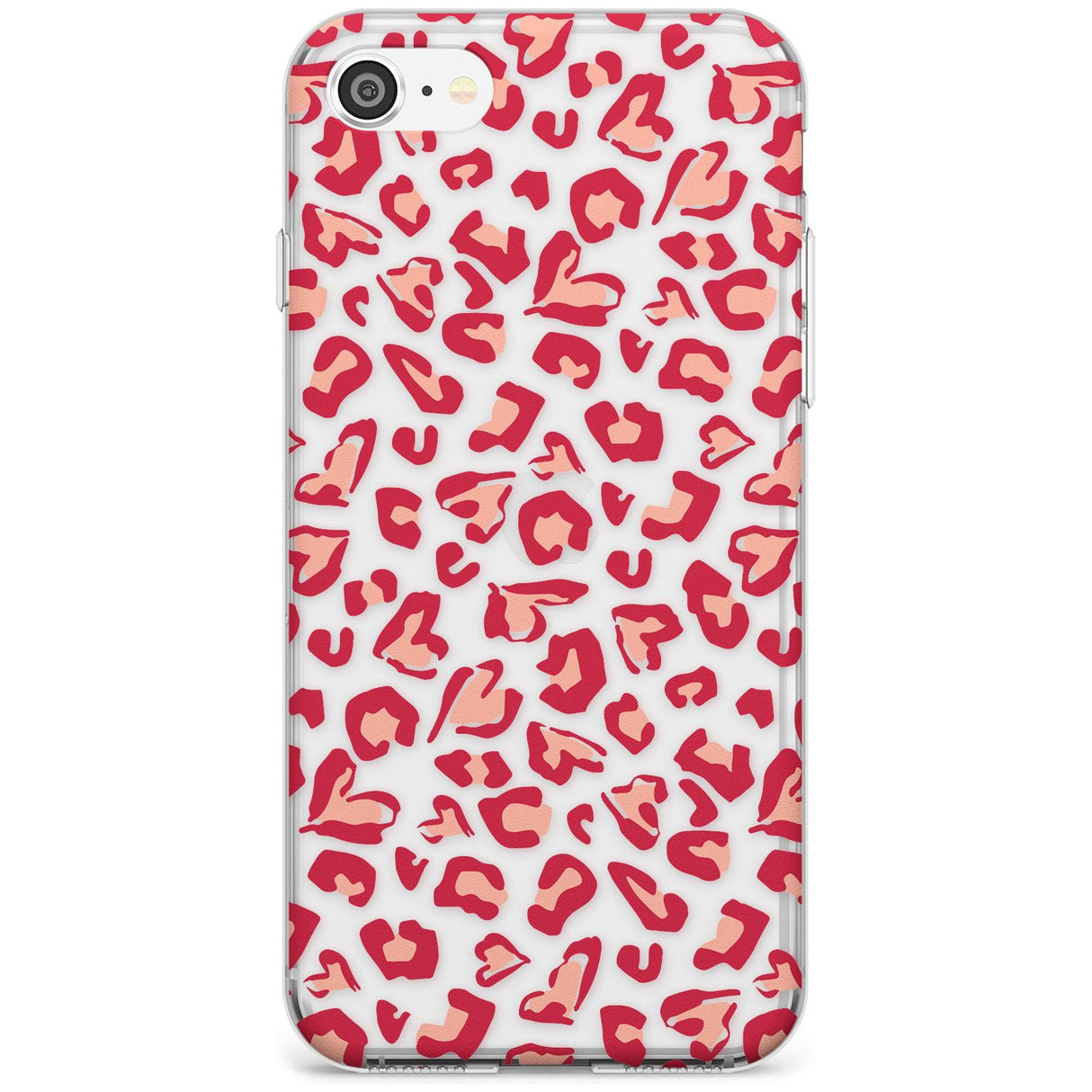 Heart Leopard Print Black Impact Phone Case for iPhone SE 8 7 Plus