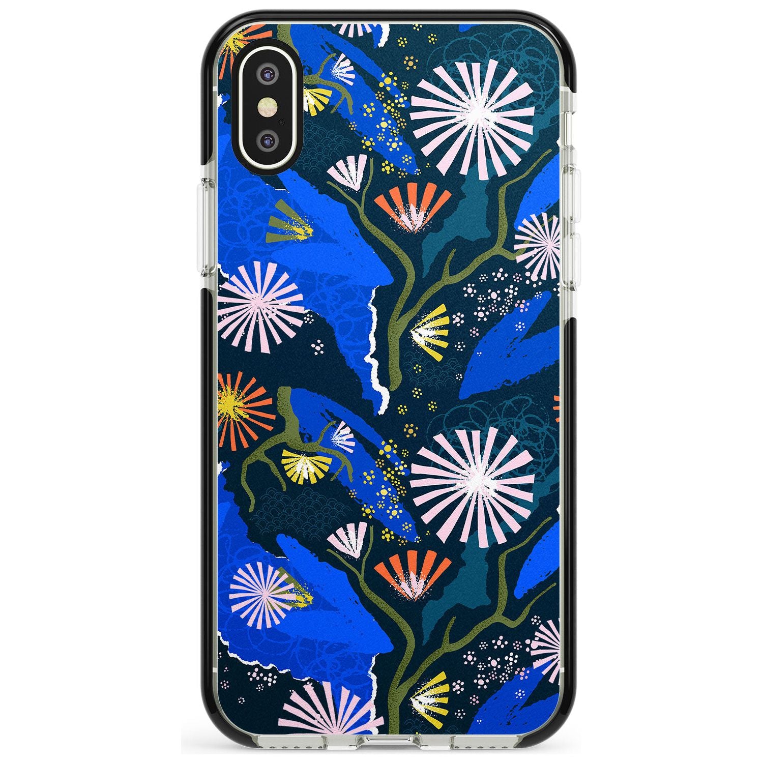 Dark Botanicals Abstract Pattern iPhone Case Black Impact Phone Case - Case Warehouse