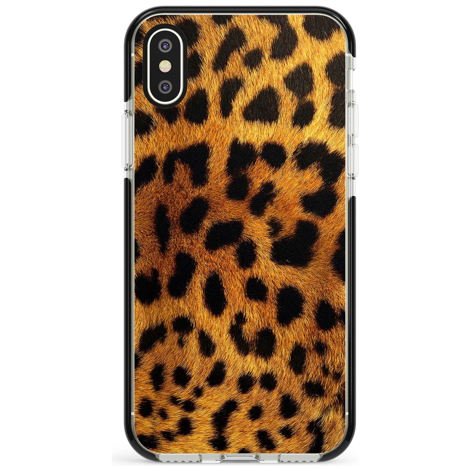 Leopard Print iPhone Case Black Impact Phone Case - Case Warehouse