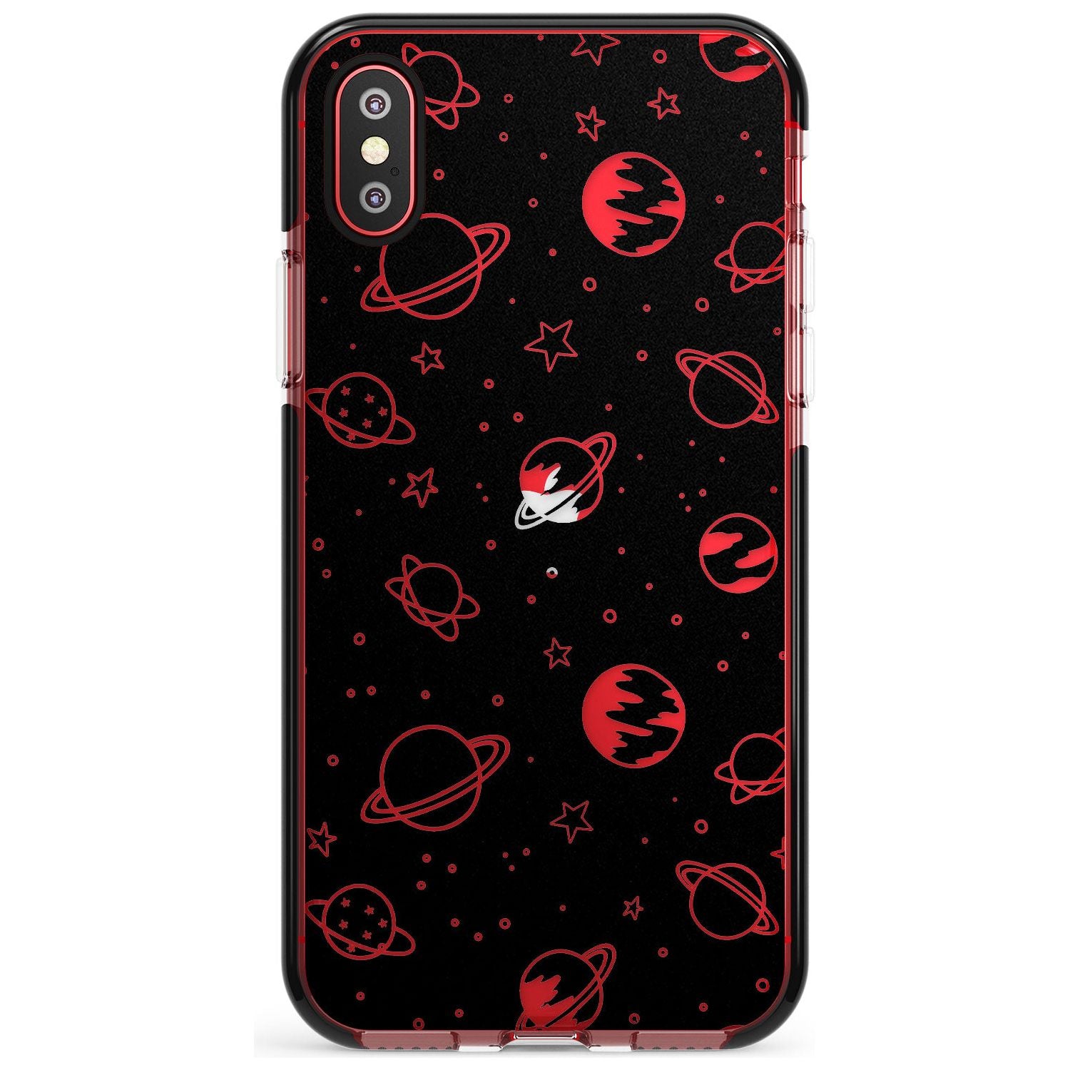 Outer Space Outlines: Clear on Black Pink Fade Impact Phone Case for iPhone X XS Max XR