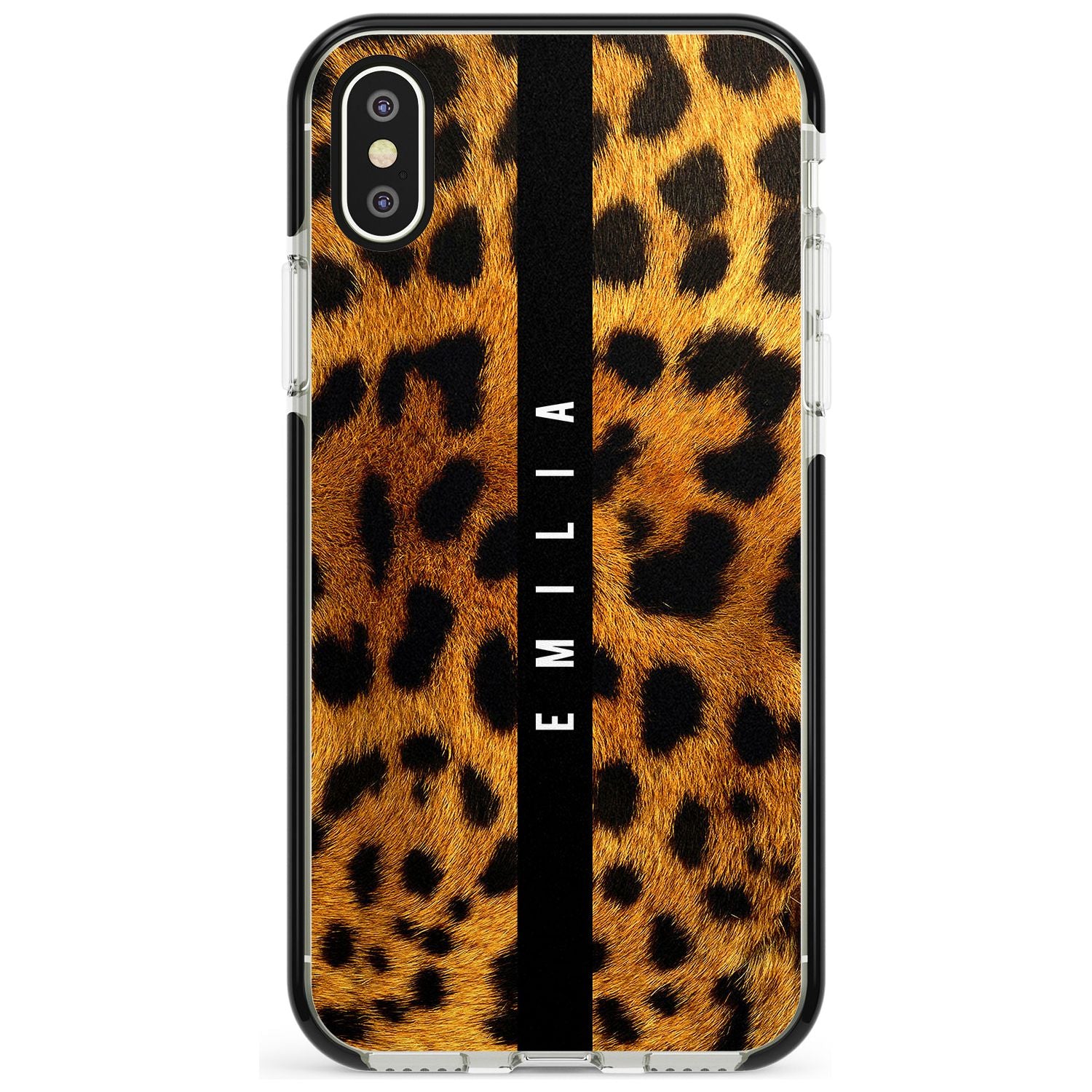 Leopard Print iPhone Case Black Impact Custom Phone Case - Case Warehouse