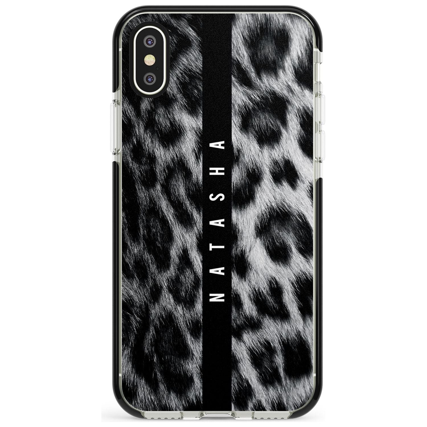 Snow Leopard Print iPhone Case Black Impact Custom Phone Case - Case Warehouse