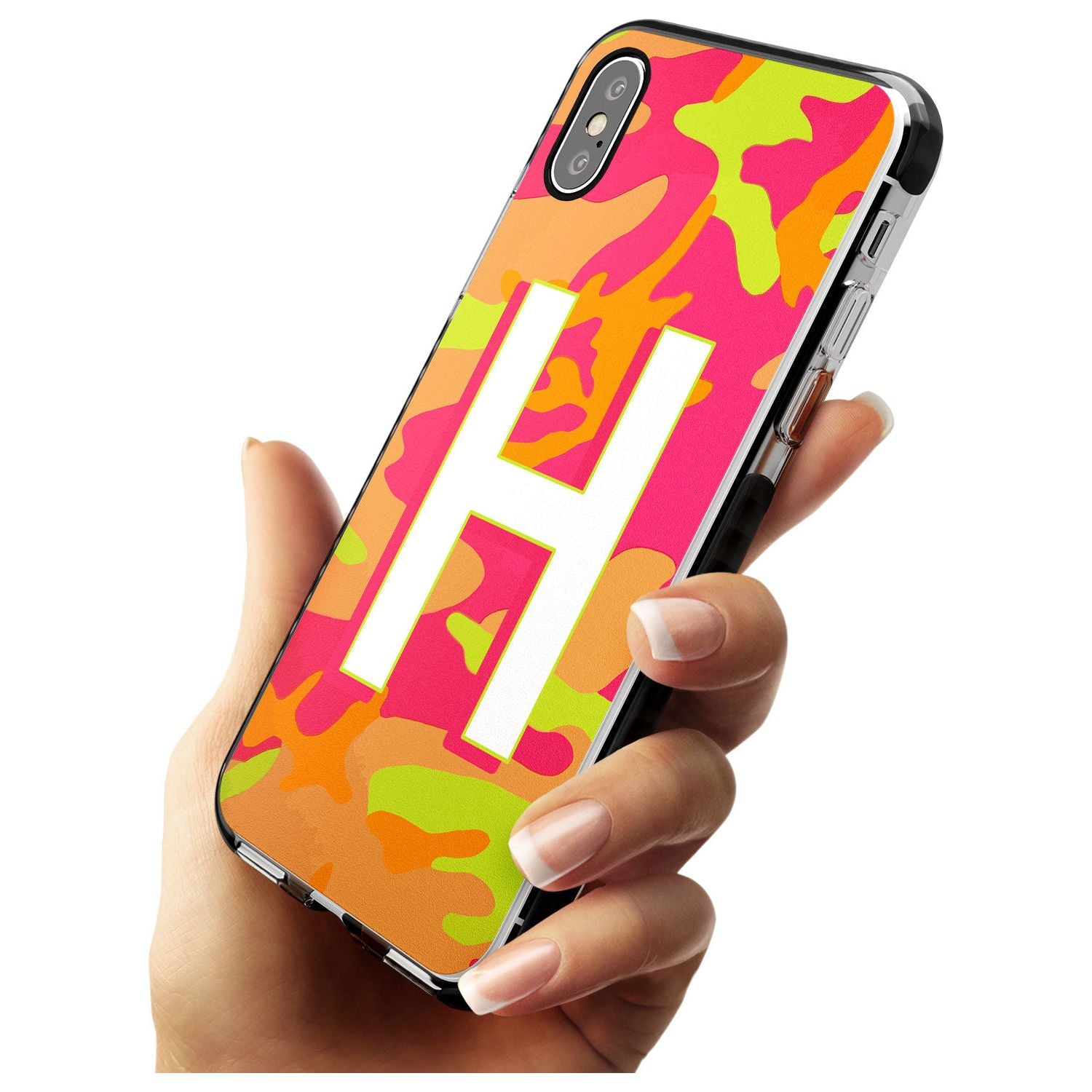 Bright Neon Camo Solid Monogram iPhone Case Custom Phone Case - Case Warehouse