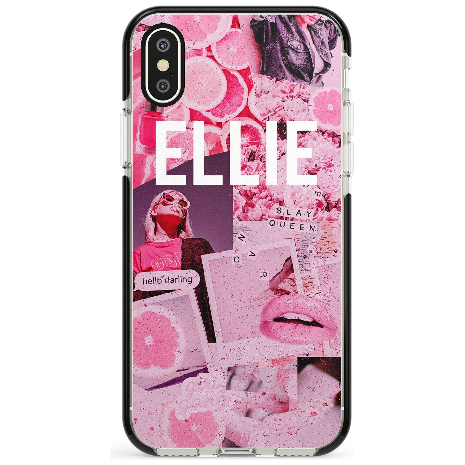 Sweet Pink Fashion Collage iPhone Case Black Impact Custom Phone Case - Case Warehouse