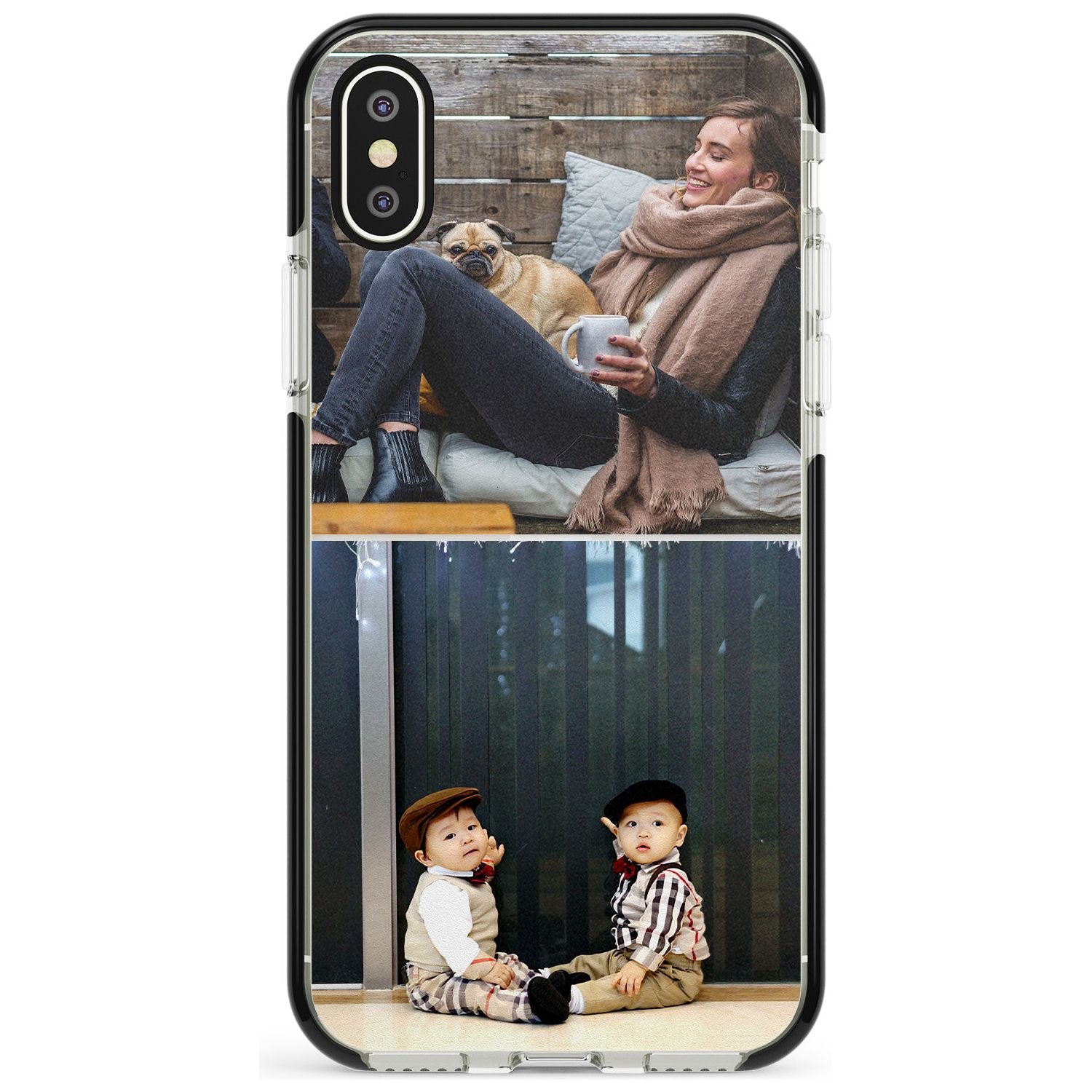 2 Photo Grid Pink Fade Impact Phone Case for iPhone X XS Max XR