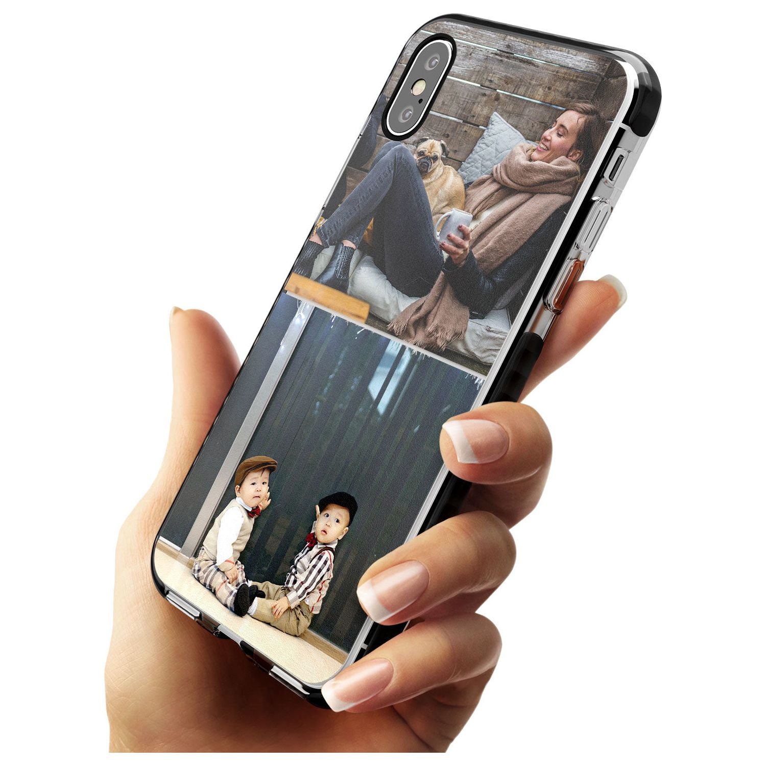 2 Photo Grid Pink Fade Impact Phone Case for iPhone X XS Max XR