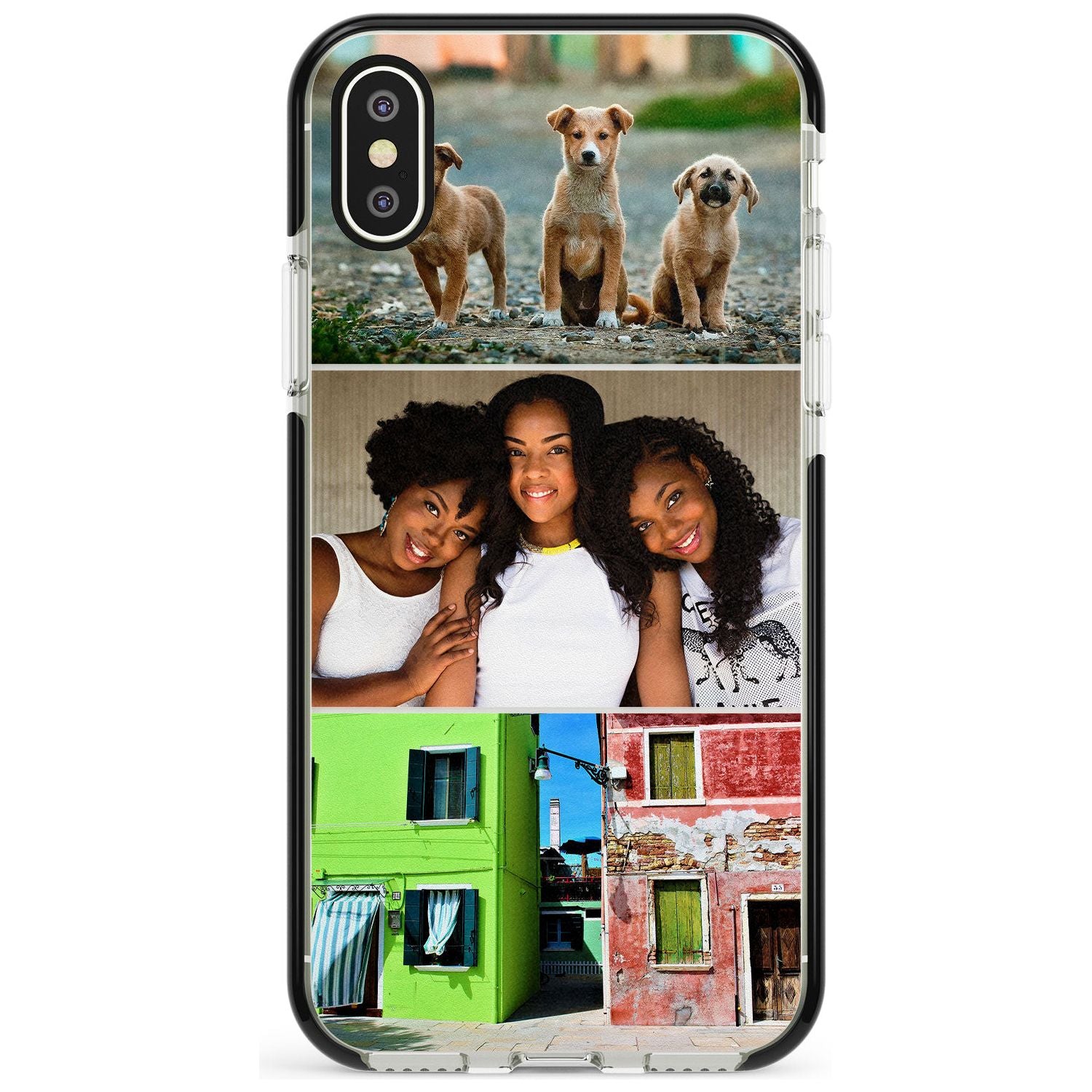 3 Photo Grid Pink Fade Impact Phone Case for iPhone X XS Max XR