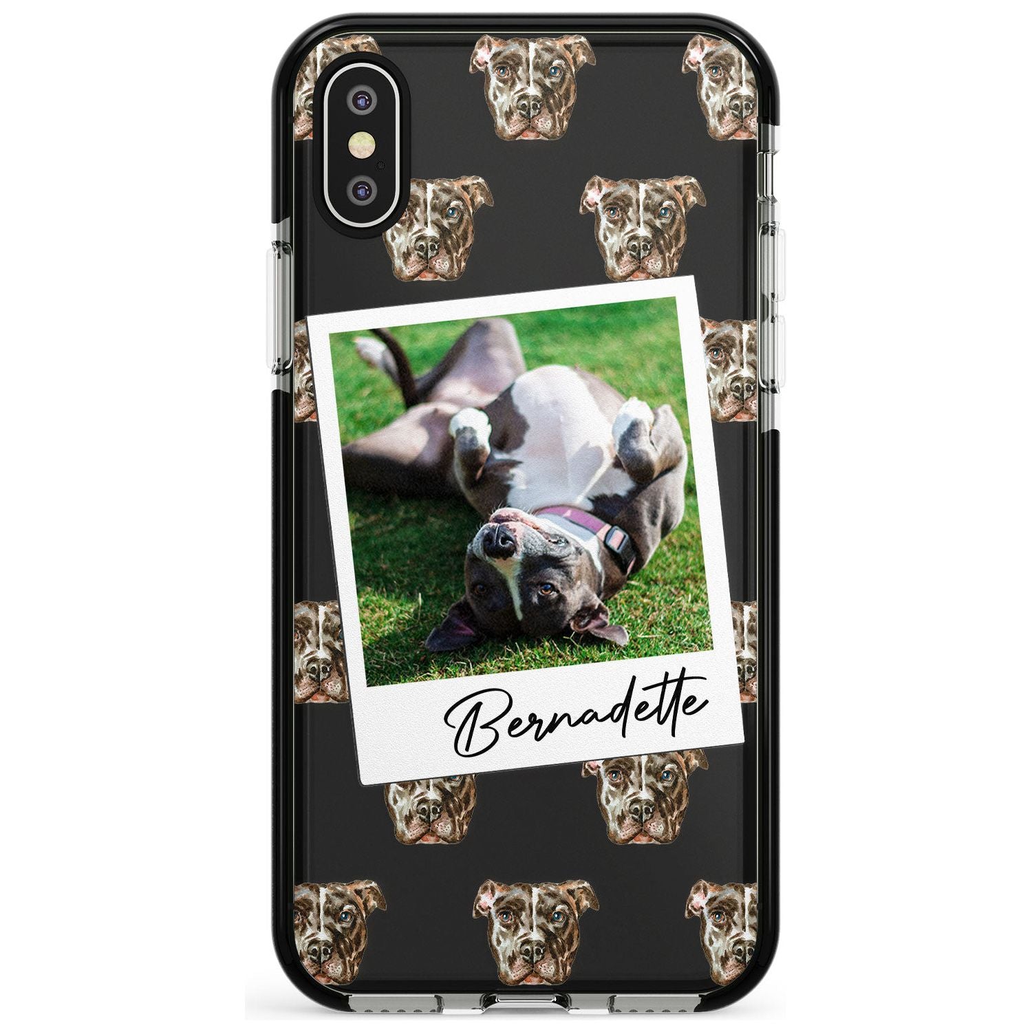 Staffordshire Bull Terrier - Custom Dog Photo Pink Fade Impact Phone Case for iPhone X XS Max XR