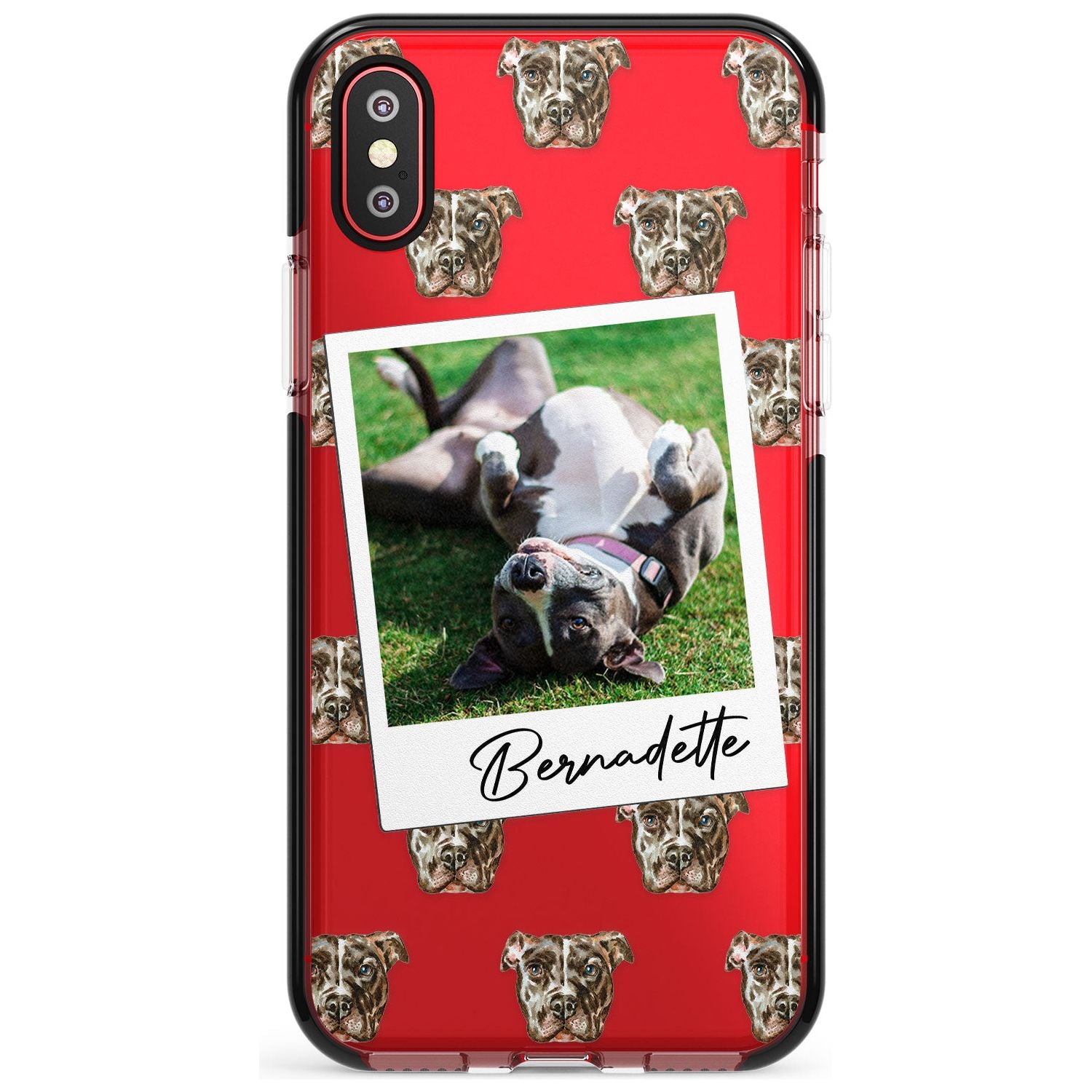 Staffordshire Bull Terrier - Custom Dog Photo Pink Fade Impact Phone Case for iPhone X XS Max XR