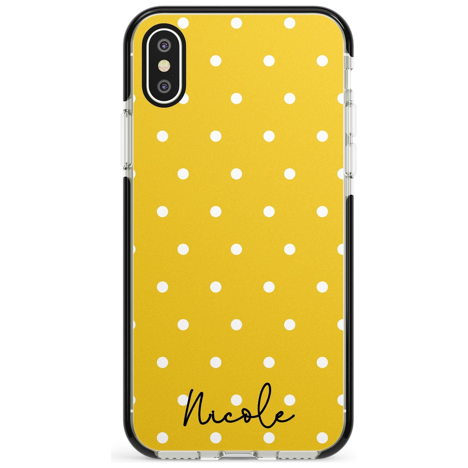Custom Yellow Polka Dot iPhone Case Black Impact Custom Phone Case - Case Warehouse