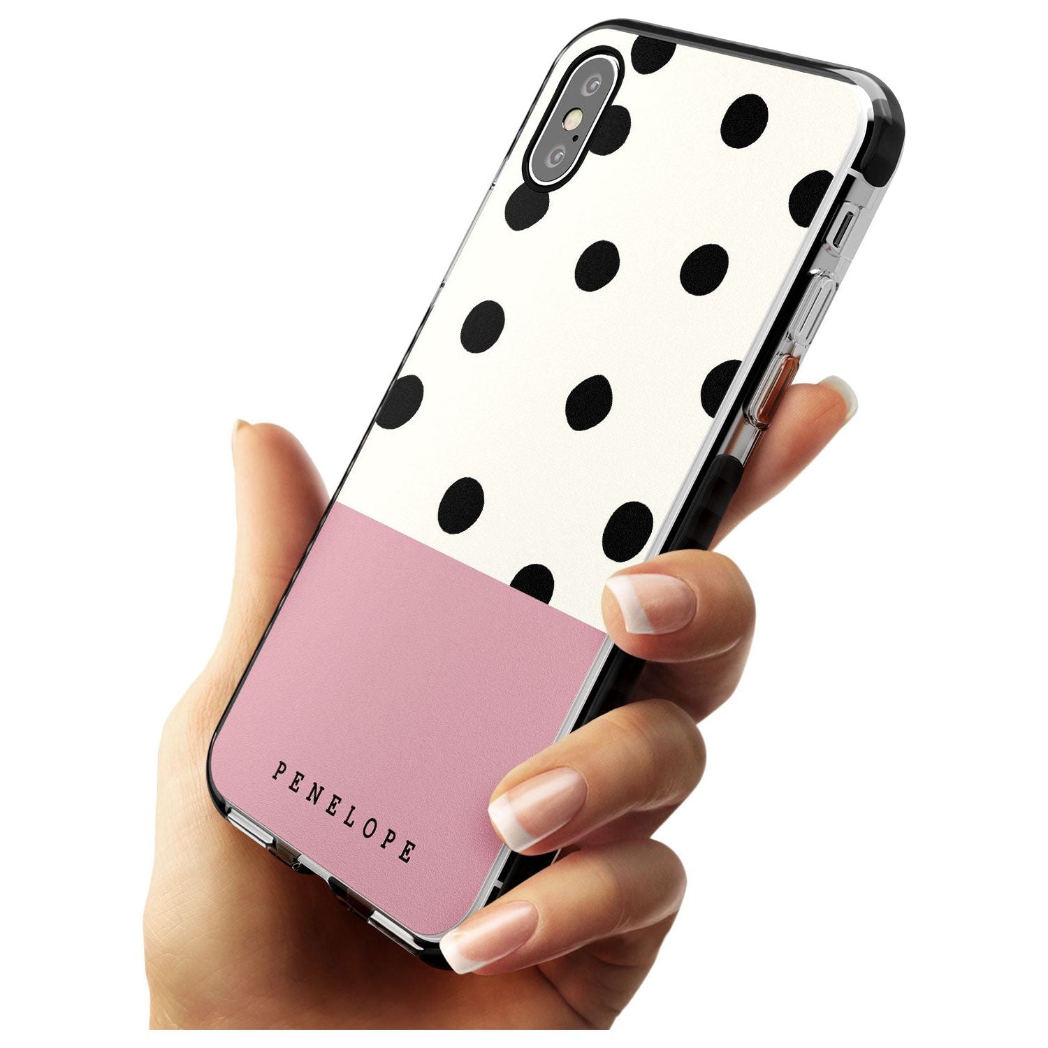 Pink Border Polka Dot iPhone Case Custom Phone Case - Case Warehouse