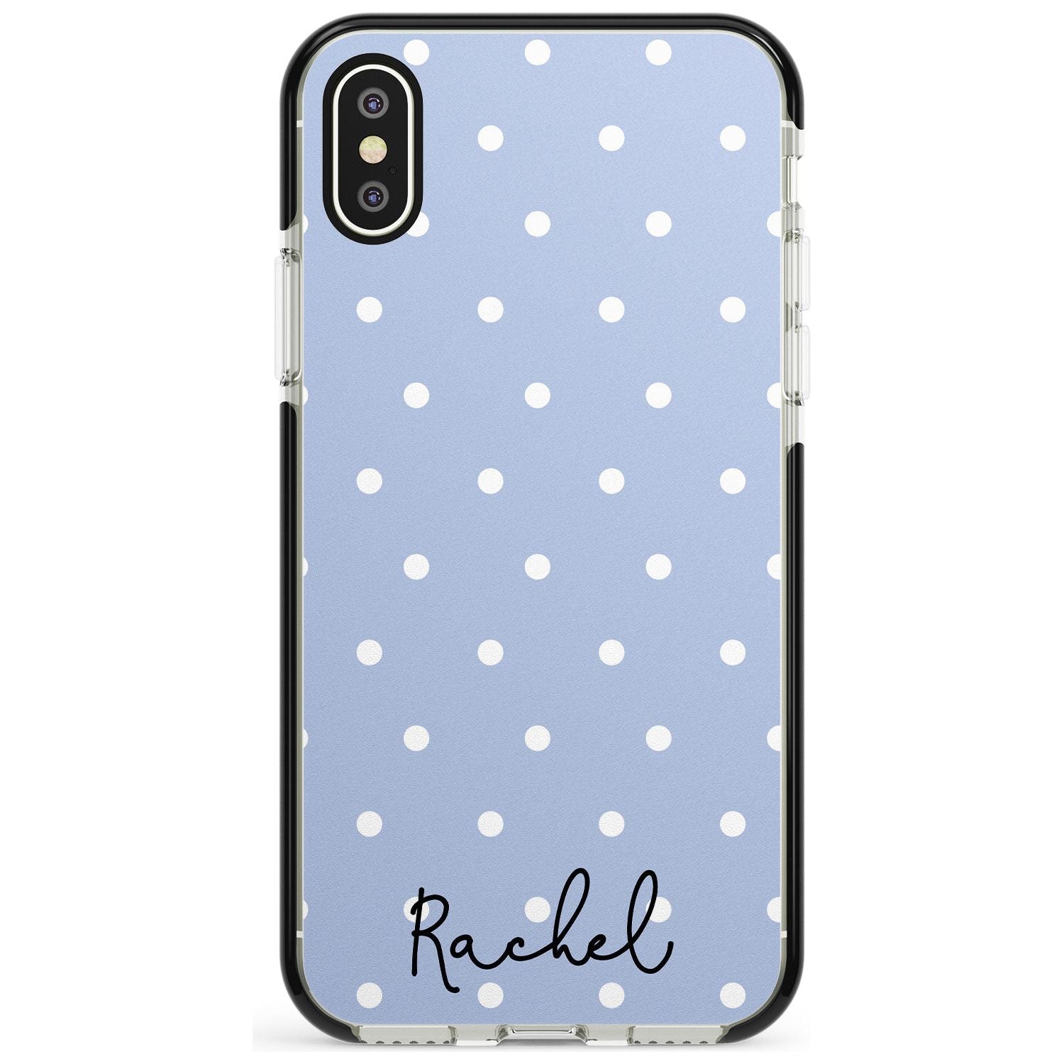 Simple Light Blue Dots iPhone Case Black Impact Custom Phone Case - Case Warehouse