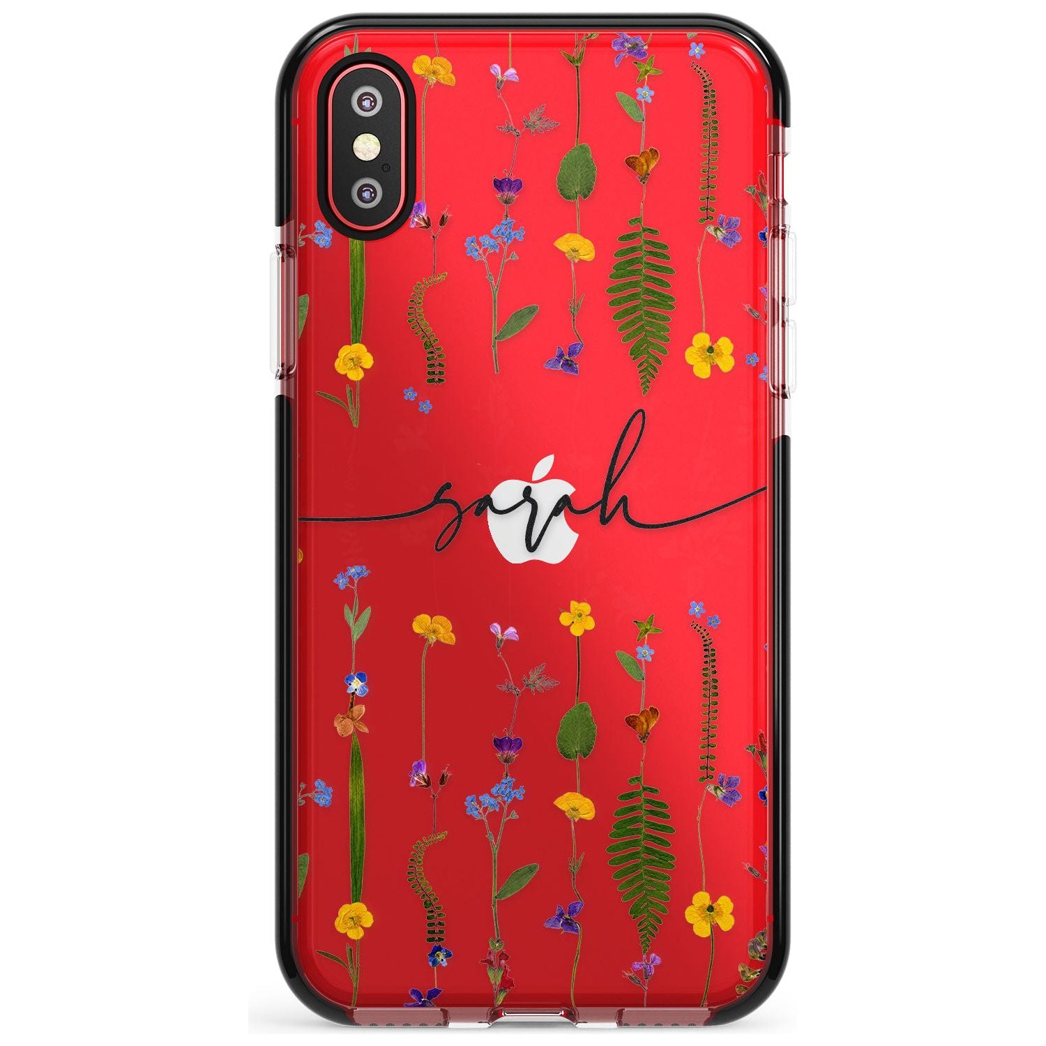 Custom Wildflower Lines Pink Fade Impact Phone Case for iPhone X XS Max XR