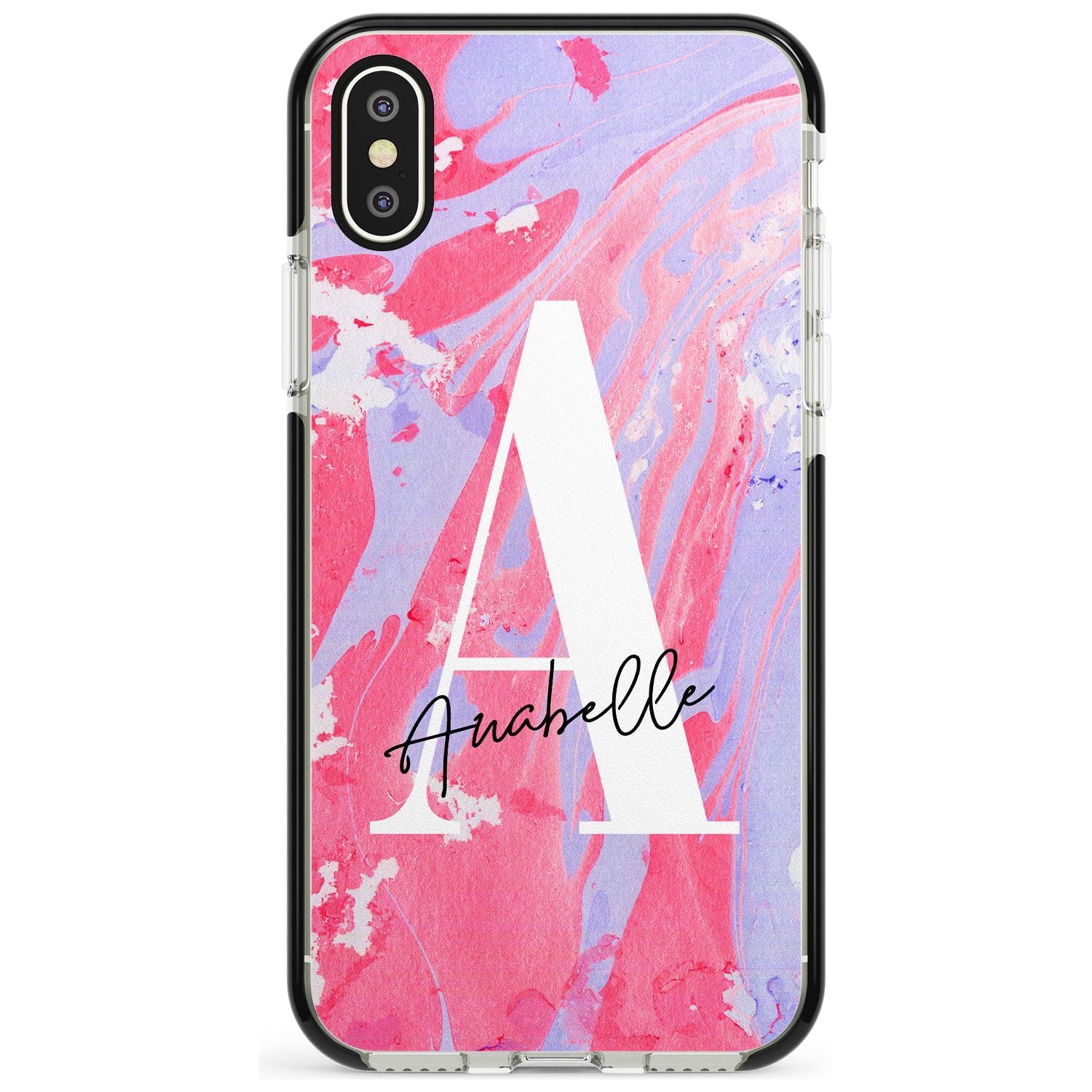 Pink & Purple - Custom Marble iPhone Case Black Impact Custom Phone Case - Case Warehouse