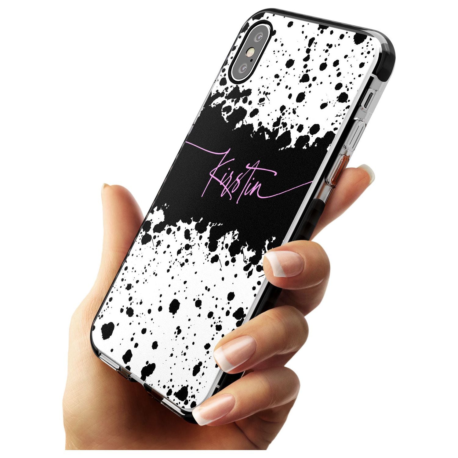 Black & White Paint Splatters iPhone Case Custom Phone Case - Case Warehouse