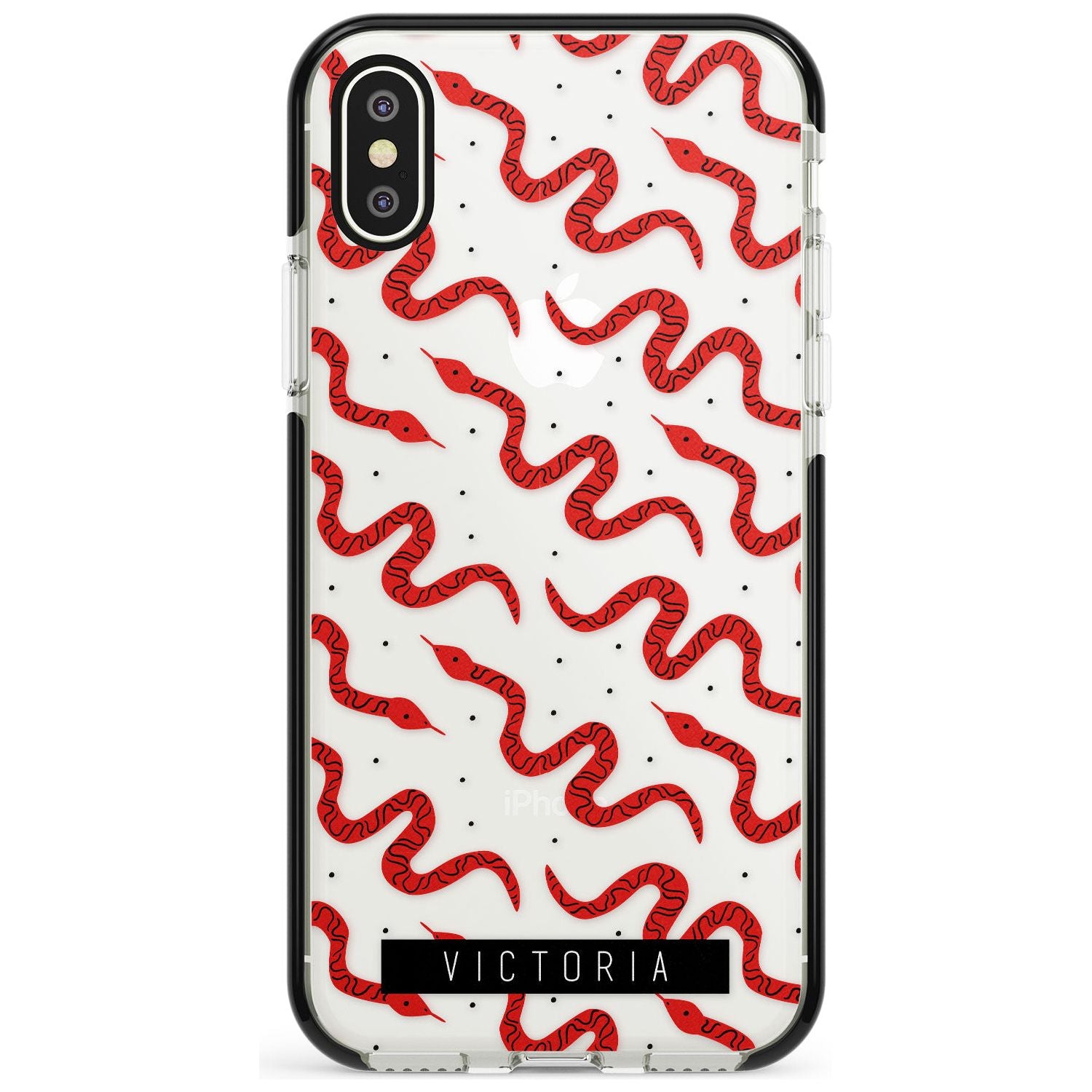 Customised Snake Pattern iPhone Case Black Impact Custom Phone Case - Case Warehouse