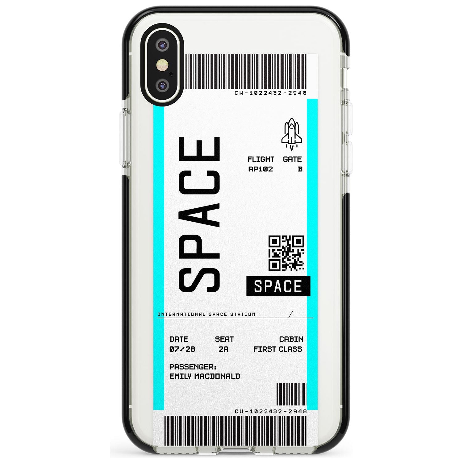 Space Custom Space Travel Ticket iPhone Case Black Impact Custom Phone Case - Case Warehouse
