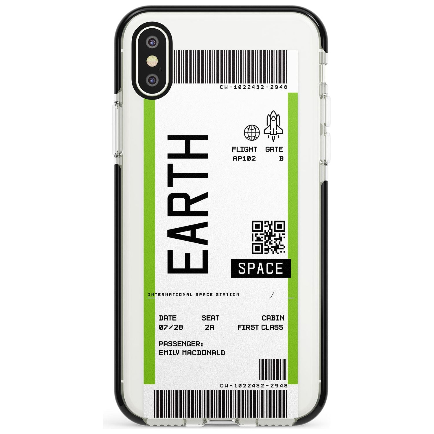 Earth Custom Space Travel Ticket iPhone Case Black Impact Custom Phone Case - Case Warehouse