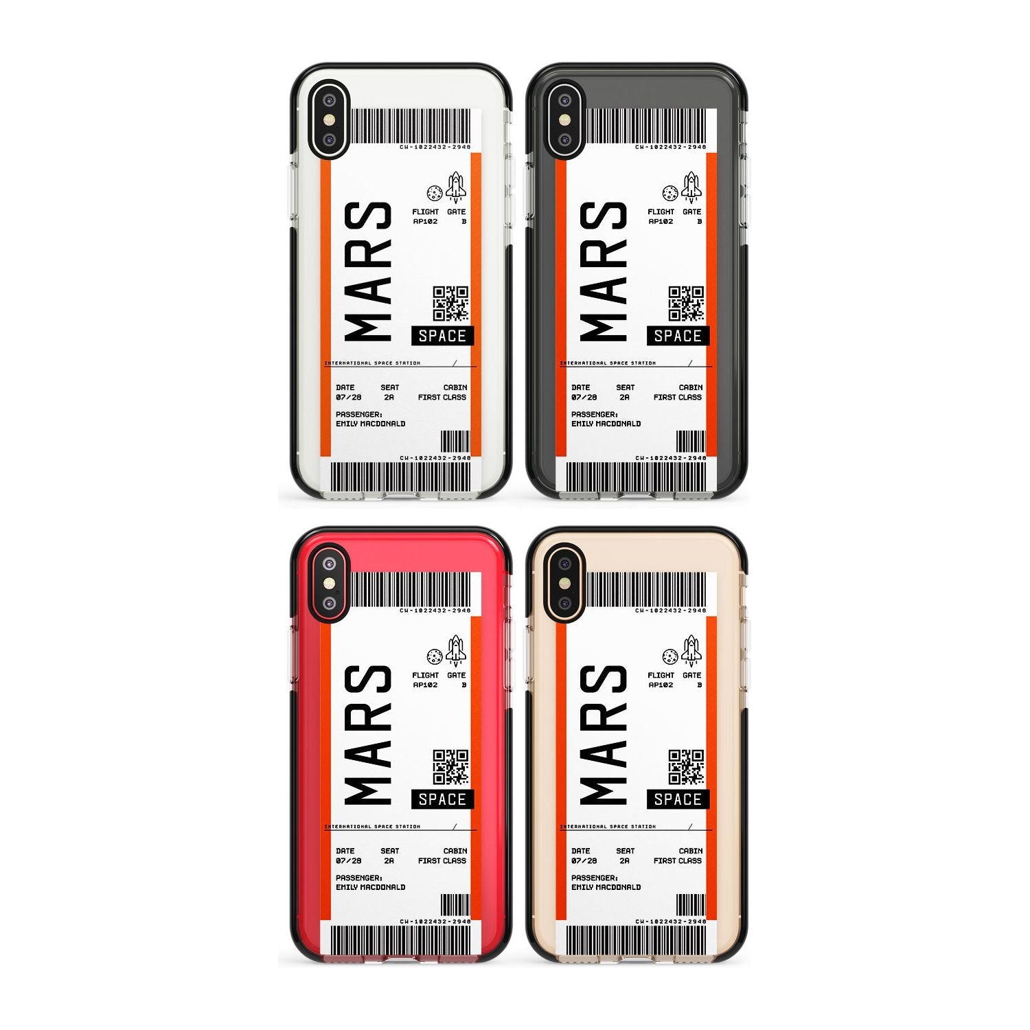 White Stars on Clear Phone Case for iPhone X XS Max XR