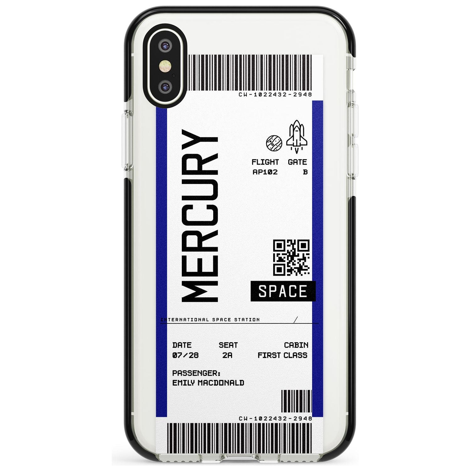 Mercury Custom Space Travel Ticket iPhone Case Black Impact Custom Phone Case - Case Warehouse