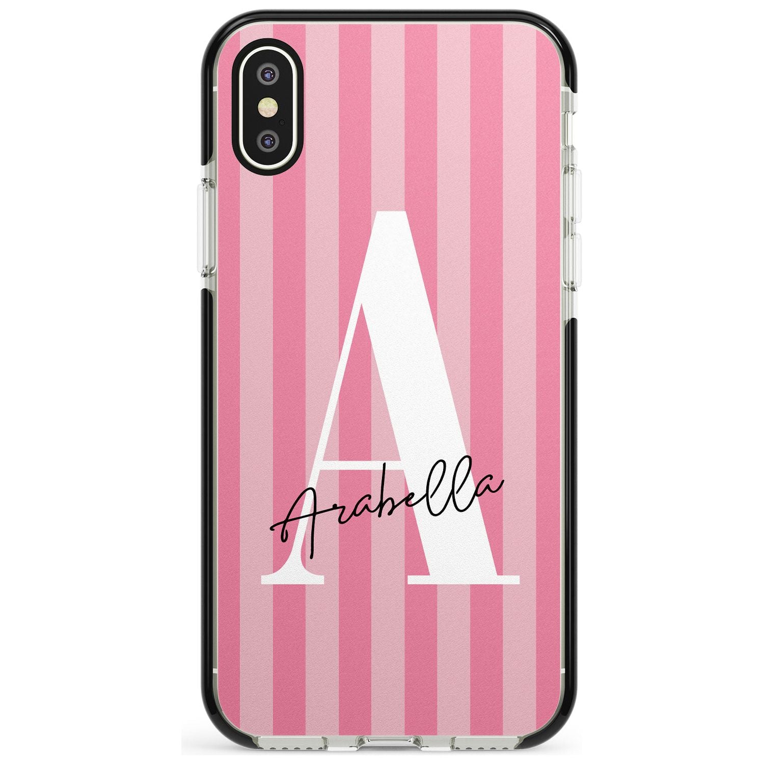 Pink on Pink Stripes iPhone Case Black Impact Custom Phone Case - Case Warehouse