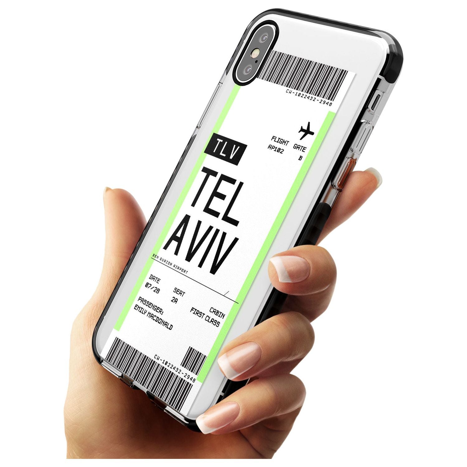 Tel Aviv Boarding Pass iPhone Case Custom Phone Case - Case Warehouse