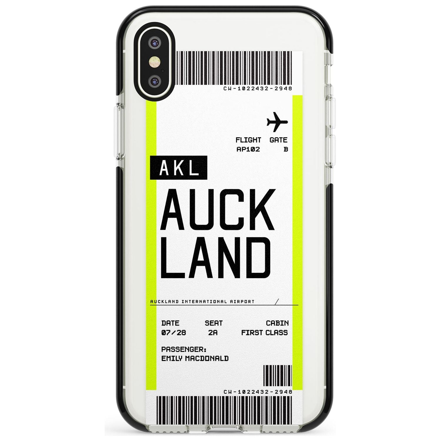 Auckland Boarding Pass iPhone Case Black Impact Custom Phone Case - Case Warehouse