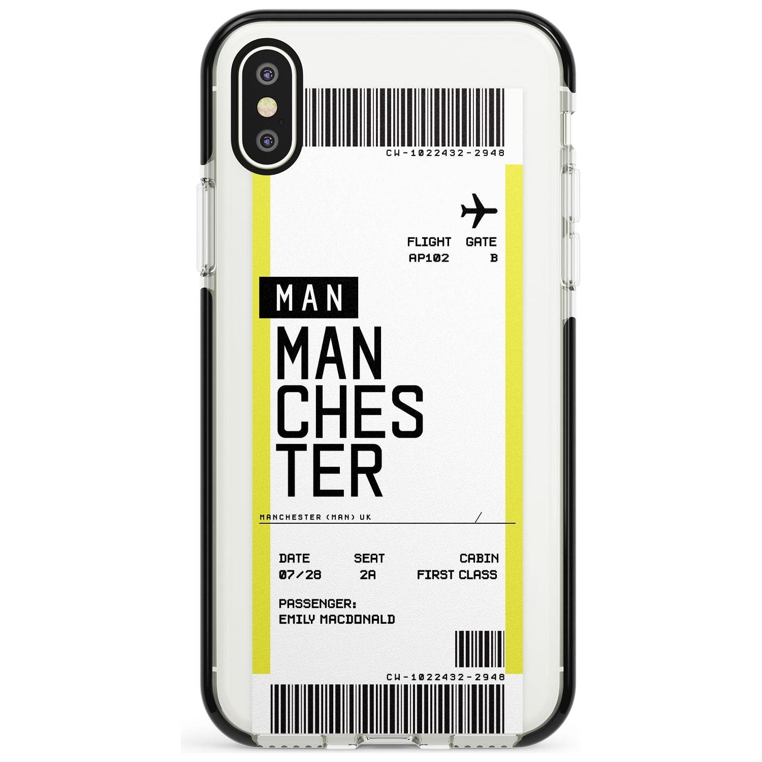 Manchester Boarding Pass Black Impact Custom Phone Case - Case Warehouse