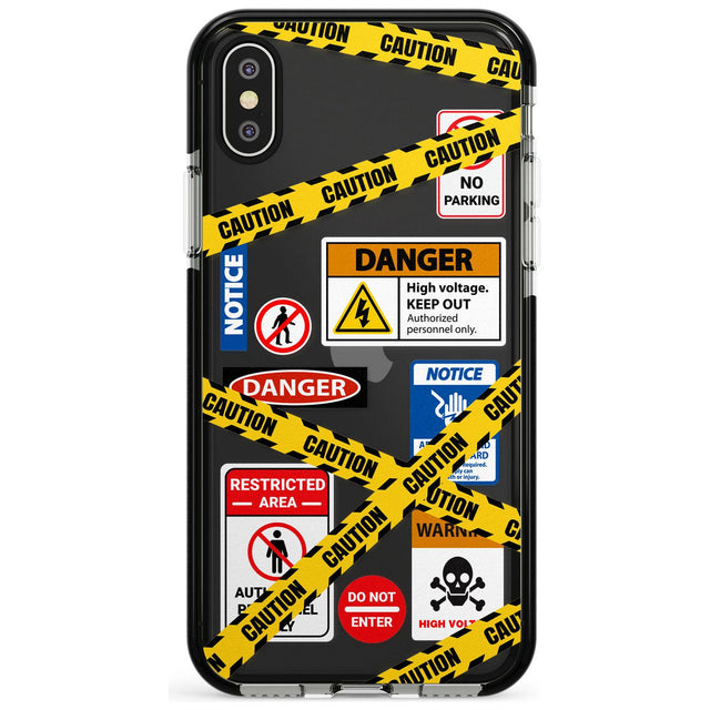 CAUTION Pink Fade Impact Phone Case for iPhone X XS Max XR