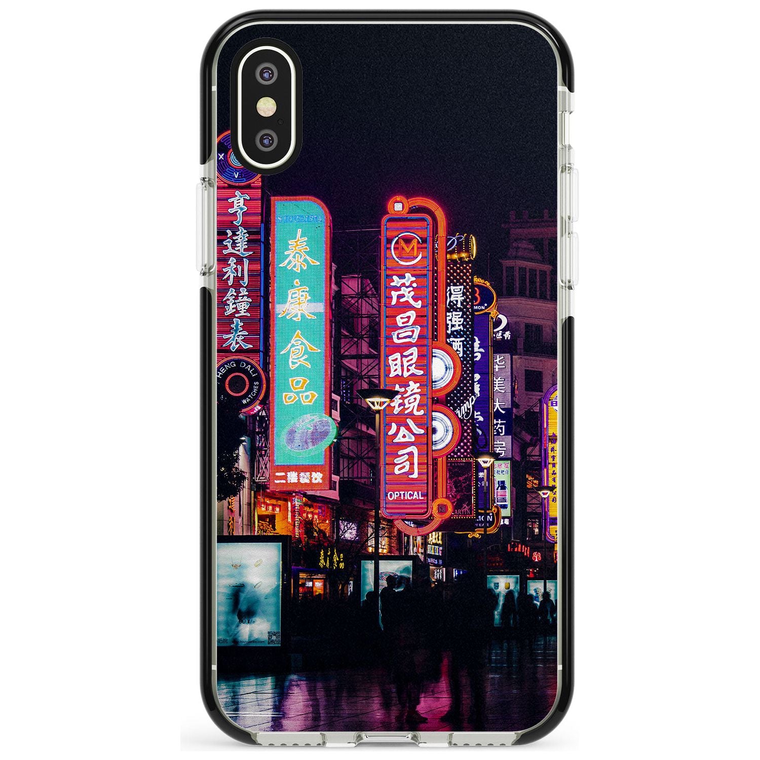 Busy Street - Neon Cities Photographs Black Impact Phone Case for iPhone X XS Max XR