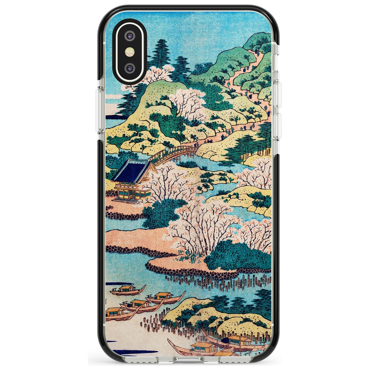 Coastal Community by Katsushika Hokusai Pink Fade Impact Phone Case for iPhone X XS Max XR
