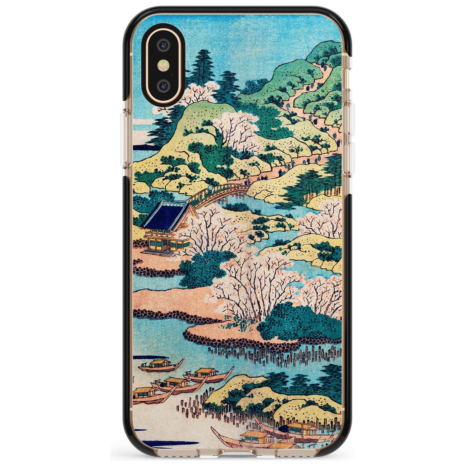 Coastal Community by Katsushika Hokusai Pink Fade Impact Phone Case for iPhone X XS Max XR