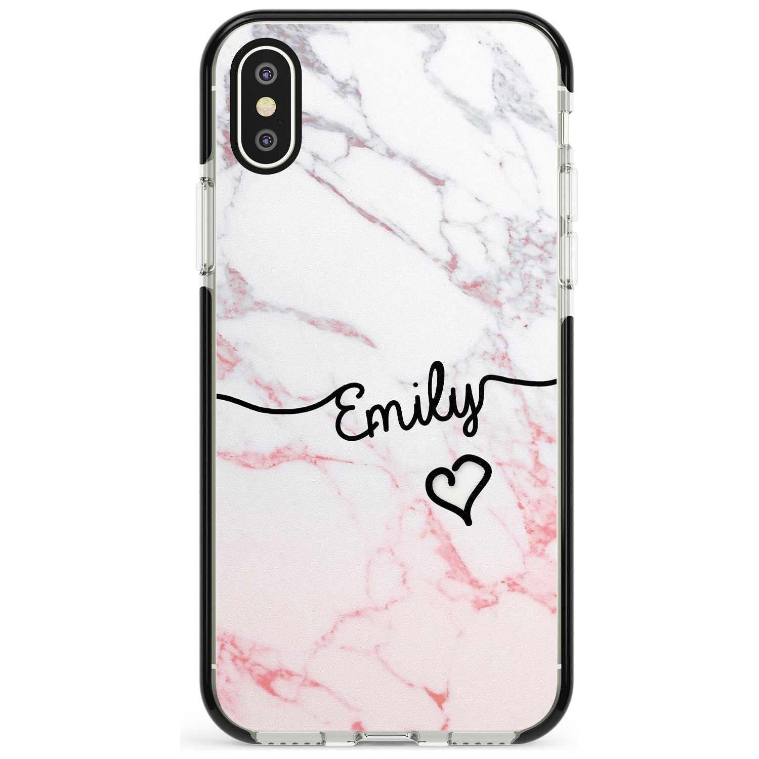 Pink Fade Marble iPhone Case Black Impact Custom Phone Case - Case Warehouse