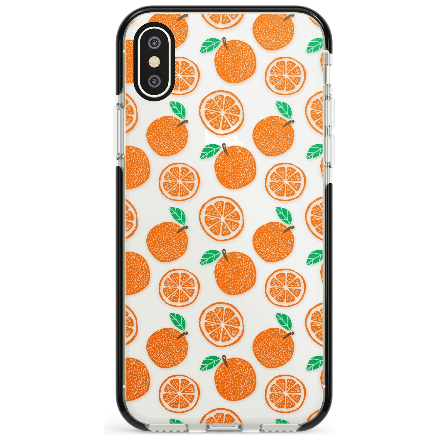 Orange Pattern iPhone Case Black Impact Phone Case - Case Warehouse