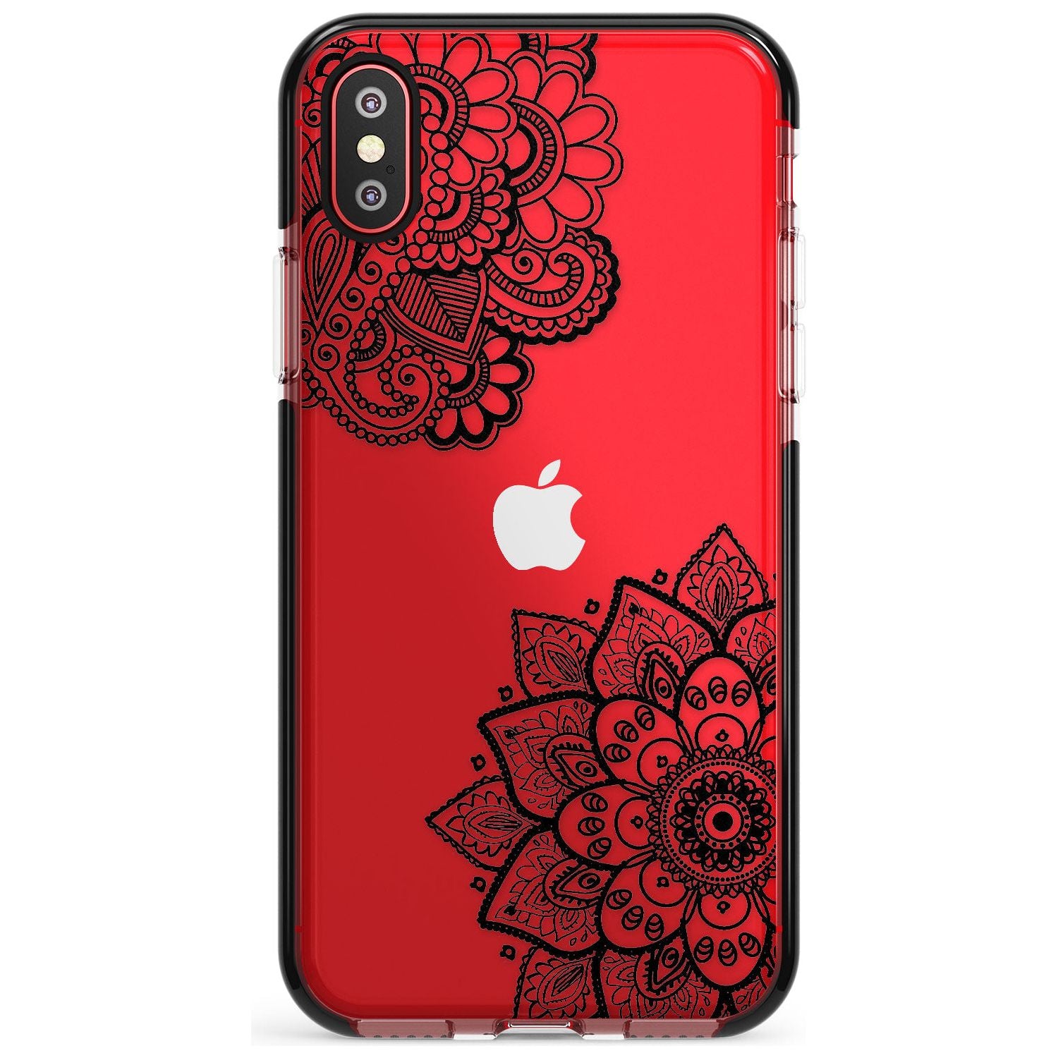 Black Henna Florals Black Impact Phone Case for iPhone X XS Max XR