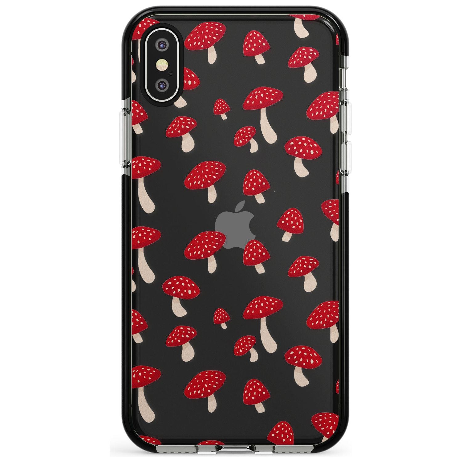 Magical Mushrooms Pattern Black Impact Phone Case for iPhone X XS Max XR