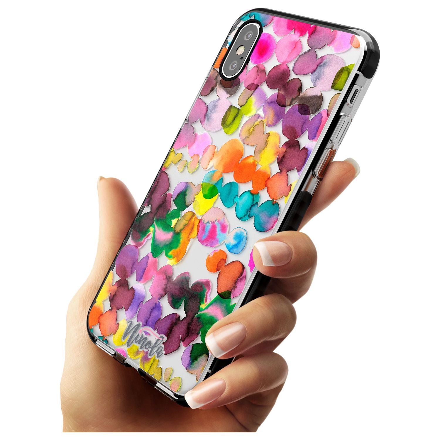 Ink Bleeding Dots Black Impact Phone Case for iPhone X XS Max XR