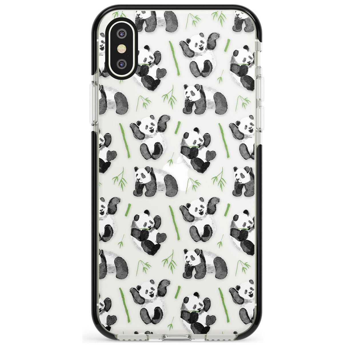 Watercolour Panda Pattern Pink Fade Impact Phone Case for iPhone X XS Max XR