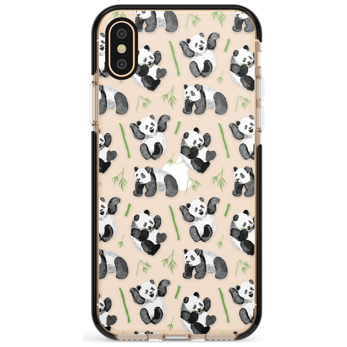 Watercolour Panda Pattern Pink Fade Impact Phone Case for iPhone X XS Max XR